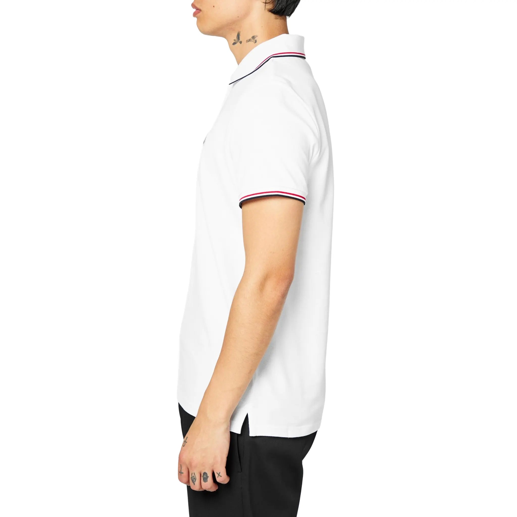Side View of Moncler Mens Logo Cotton Maglia Polo Shirt K10918A7030084556001
